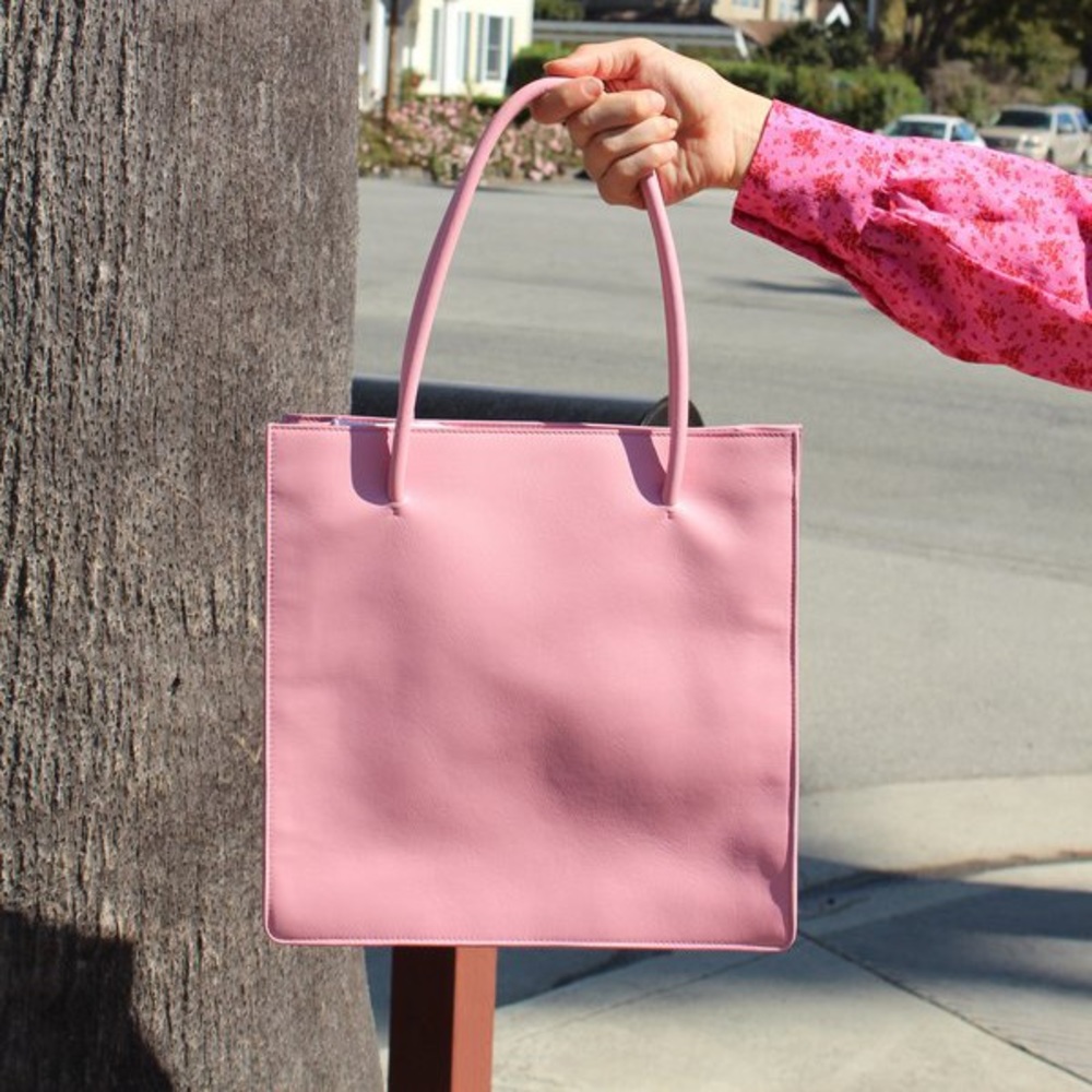 Maryam Nassir Zadeh Anais Square Pink Leather Tote Bag
